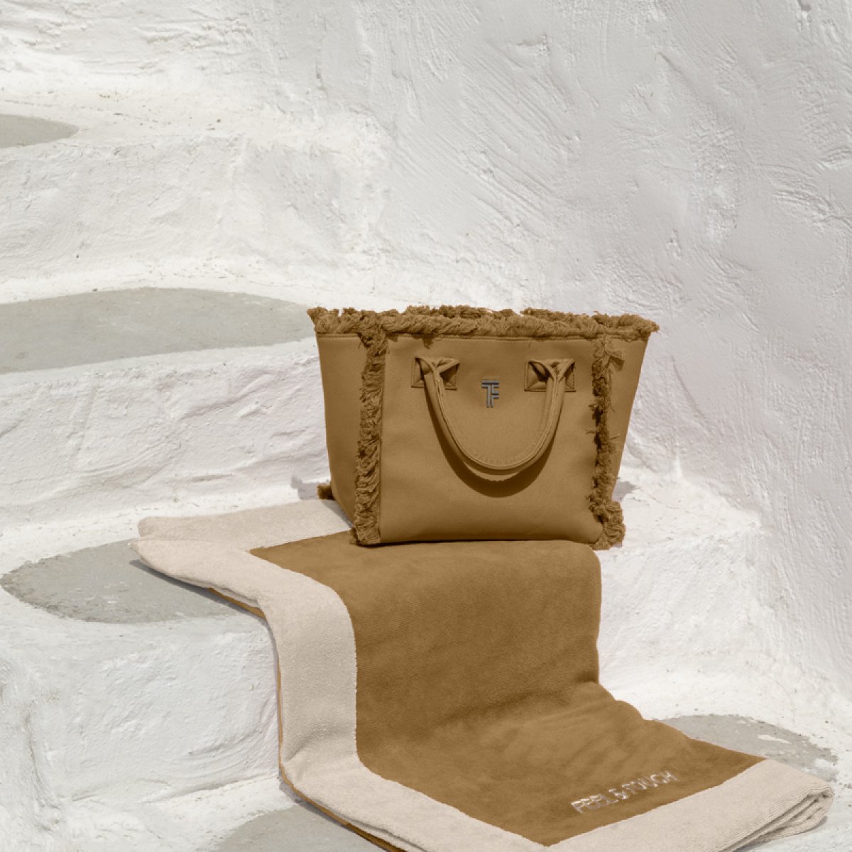 Τσάντα Θαλάσσης (26X16X24) Feel Touch Caribbean Mocca Τσάντες Υφασμάτινες Spitishop