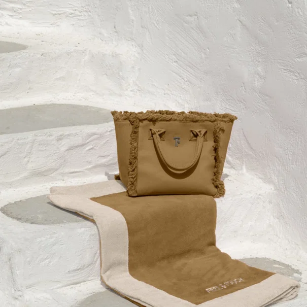 Τσάντα Θαλάσσης (26x16x24) Feel & Touch Caribbean Mocca