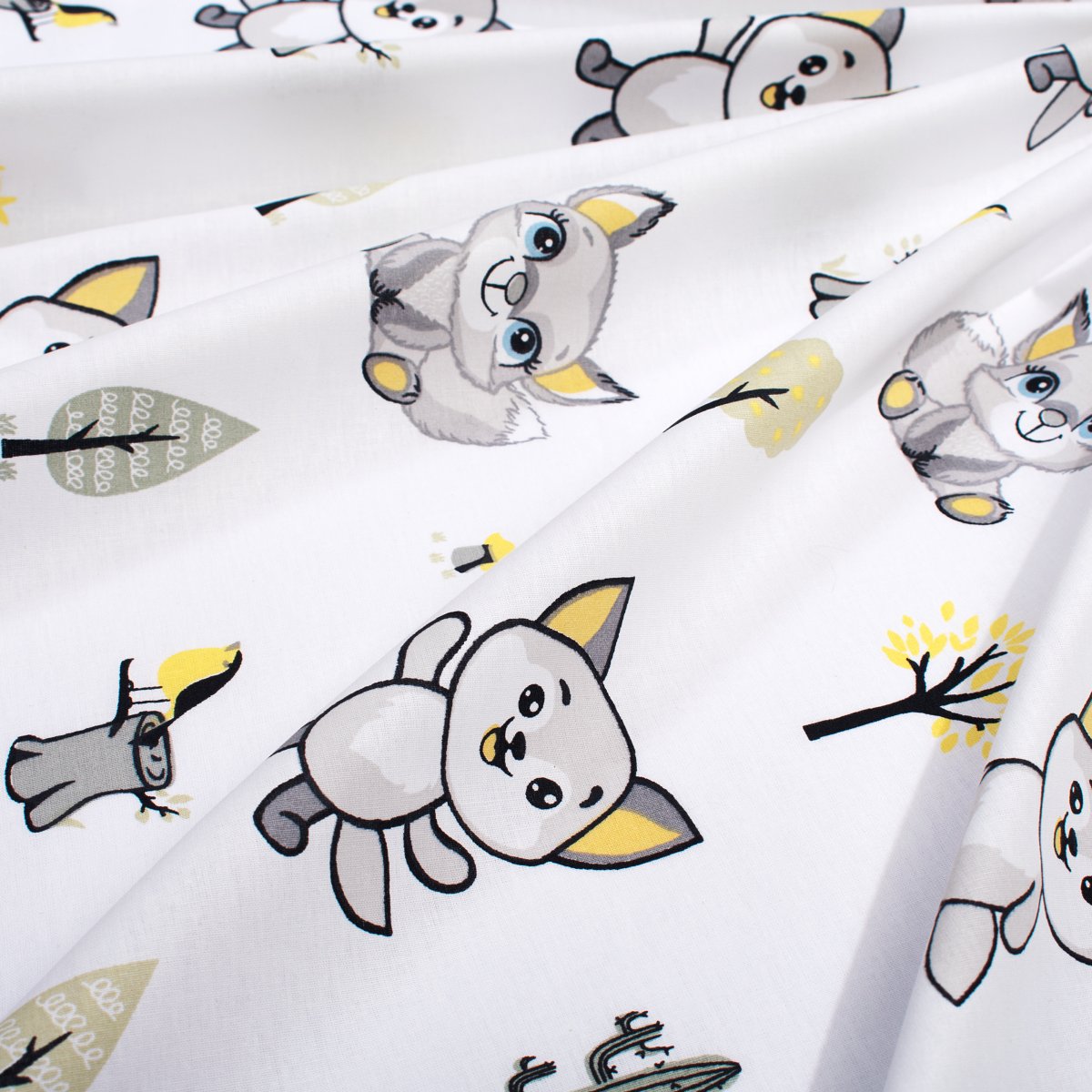 Παπλωματοθήκη Κούνιας (120X160) Dimcol Baby Foxes 595 White - Grey Βρεφικά Προίκα Μωρού Παπλωματοθήκες Βρεφικές Spitishop
