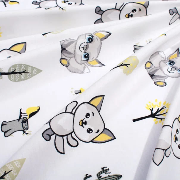 Παπλωματοθήκη Κούνιας (120x160) Dimcol Baby Foxes 595 White - Grey