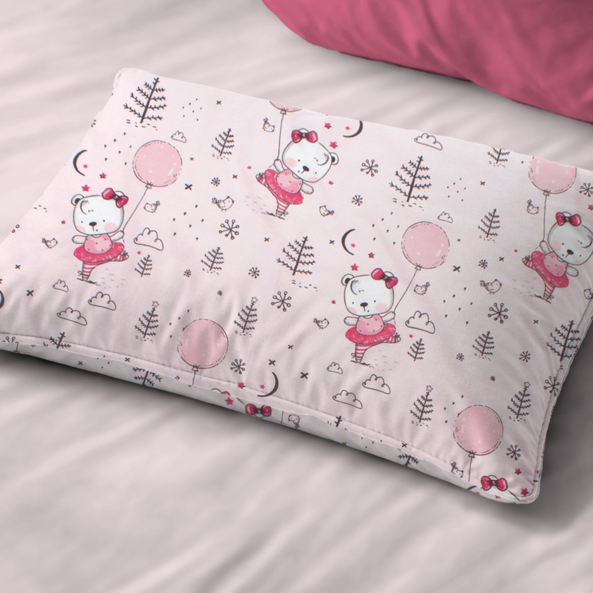 Παιδική Μαξιλαροθήκη (50x70) Dimcol Ballerina Bear 598 Pink