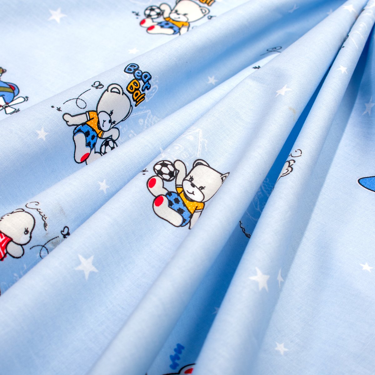 Σεντόνια Κούνιας (Σετ) Dimcol Bear&Apos S Playtime 591 Sky Blue Βρεφικά Προίκα Μωρού Spitishop