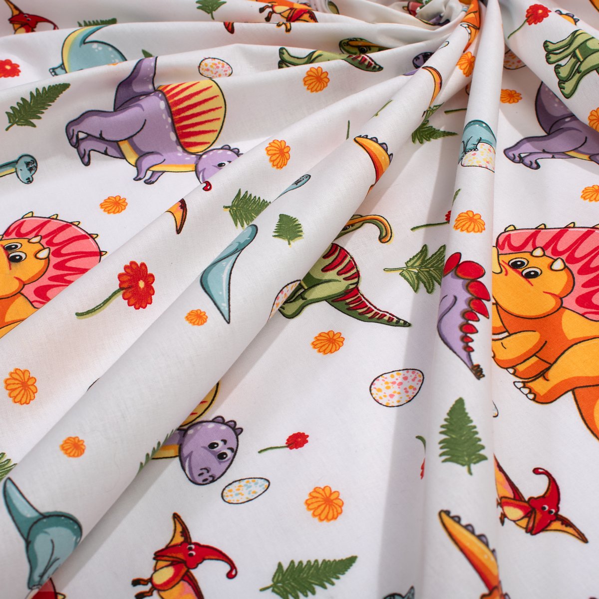 Πάνα Χασέ (80x80) Dimcol Dinosaur 520 White - Orange