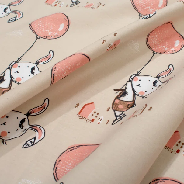 Παπλωματοθήκη Κούνιας (120x160) Dimcol Floating Bunny 714 Beige - Salmon