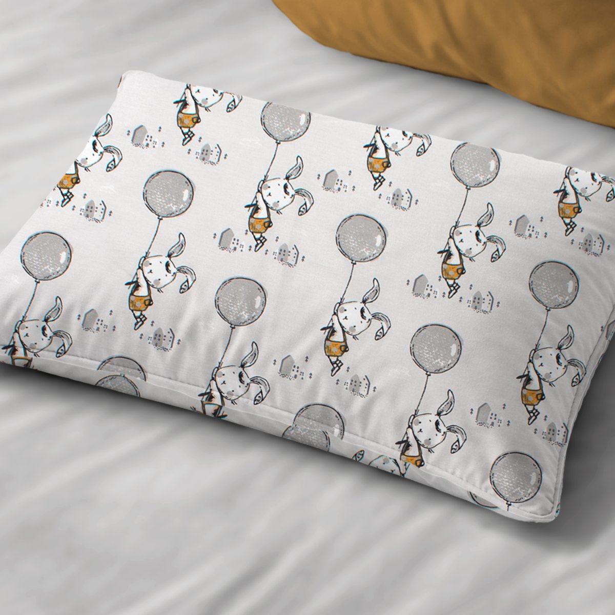 Βρεφική Μαξιλαροθήκη (35x45) Dimcol Floating Bunny 715 Grey