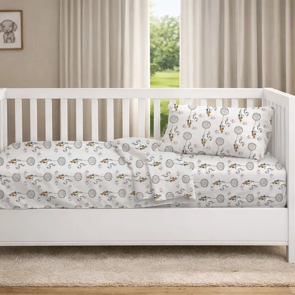 Παπλωματοθήκη Κούνιας (120x160) Dimcol Floating Bunny 715 Grey