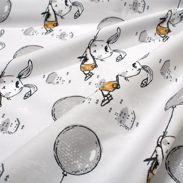 Σεντόνι Λίκνου (80x110) Dimcol Floating Bunny 715 Grey