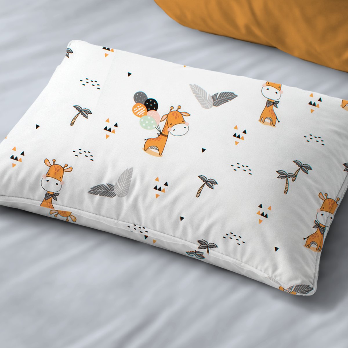 Παιδική Μαξιλαροθήκη (50x70) Dimcol Giraffe 599 White - Orange
