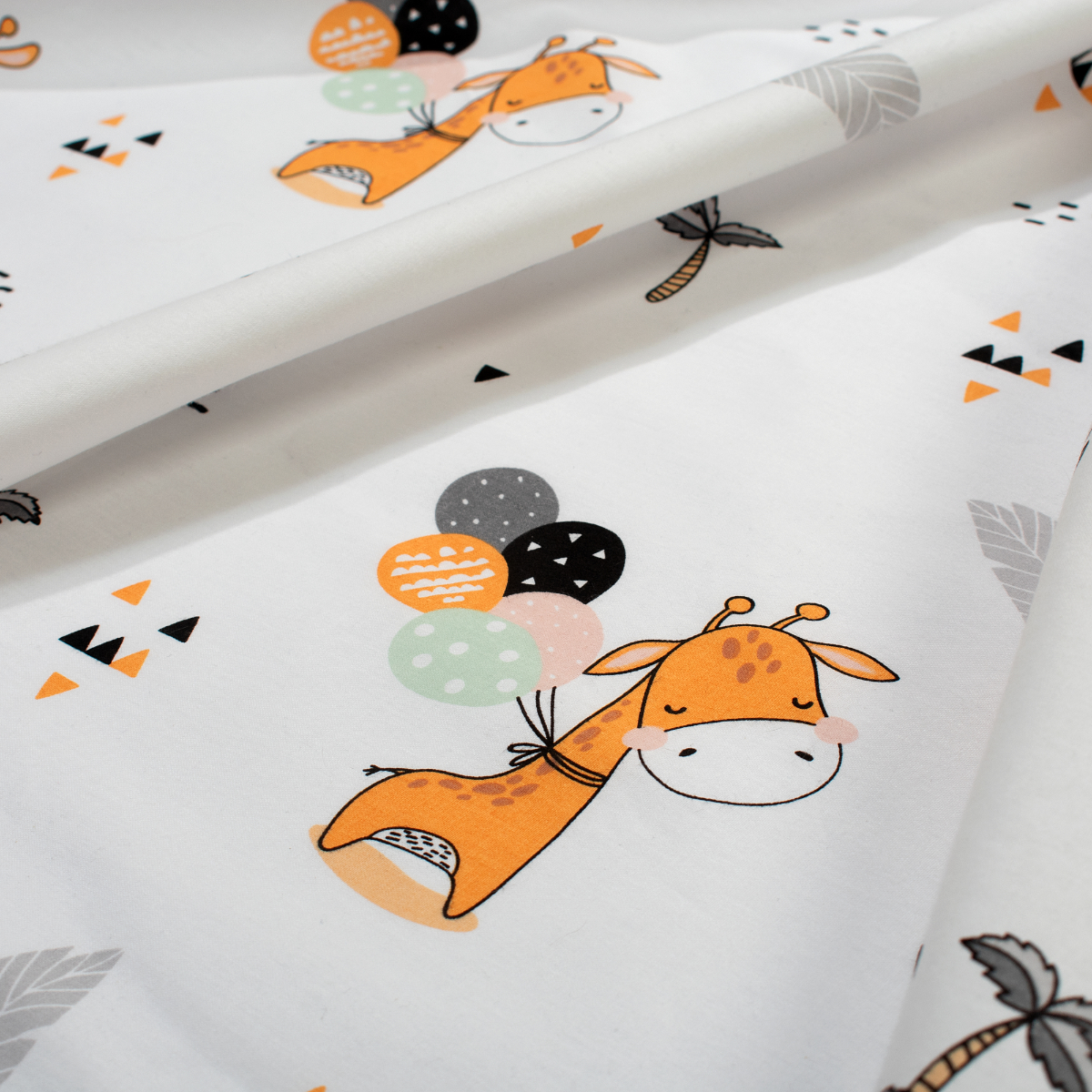Σεντόνια Κούνιας (Σετ) Dimcol Giraffe 599 White - Orange Βρεφικά Προίκα Μωρού Spitishop