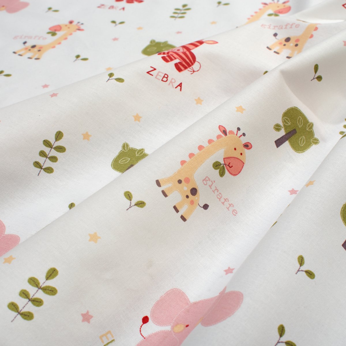Πάνα Χασέ (80x80) Dimcol Happy Safari 712 White - Pink