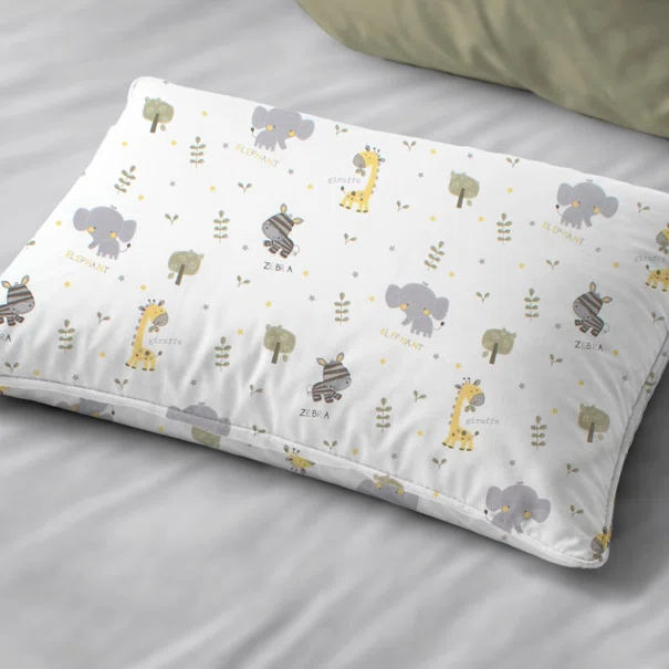 Παιδική Μαξιλαροθήκη (50x70) Dimcol Happy Safari 713 White - Grey