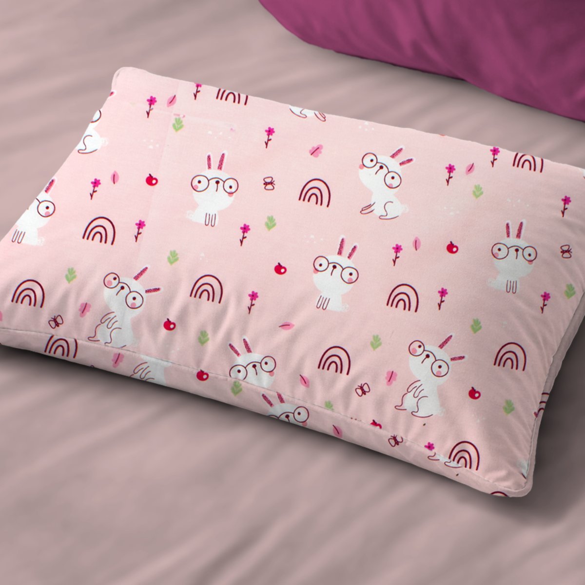 Παιδική Μαξιλαροθήκη (50x70) Dimcol Rabbit Garden 585 Pink