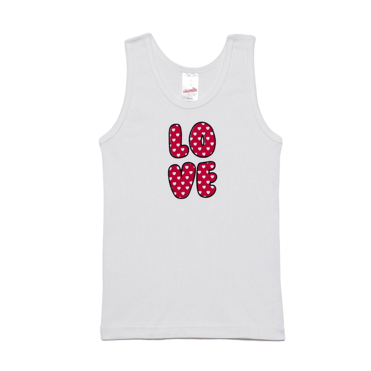 Φανελάκι Παιδικό Αμάνικο Minervakia Love Hearts 42093-005 Λευκό