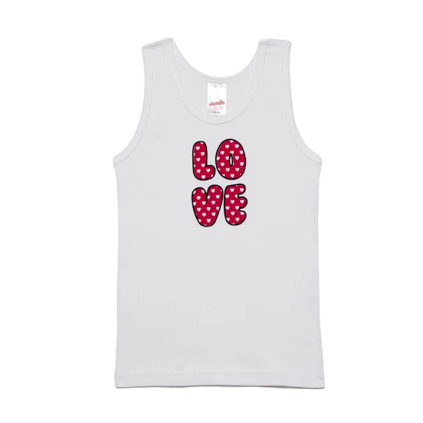 Φανελάκι Παιδικό Αμάνικο Minervakia Love Hearts 42093-005 Λευκό