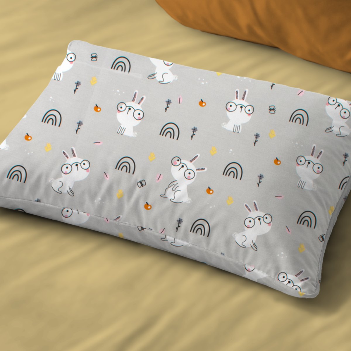 Παιδική Μαξιλαροθήκη (50x70) Dimcol Rabbit Garden 586 Grey