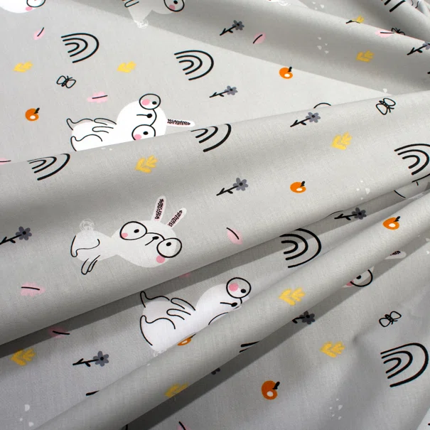 Σεντόνι Κούνιας Με Λάστιχο (70x140+15) Dimcol Rabbit Garden 586 Grey