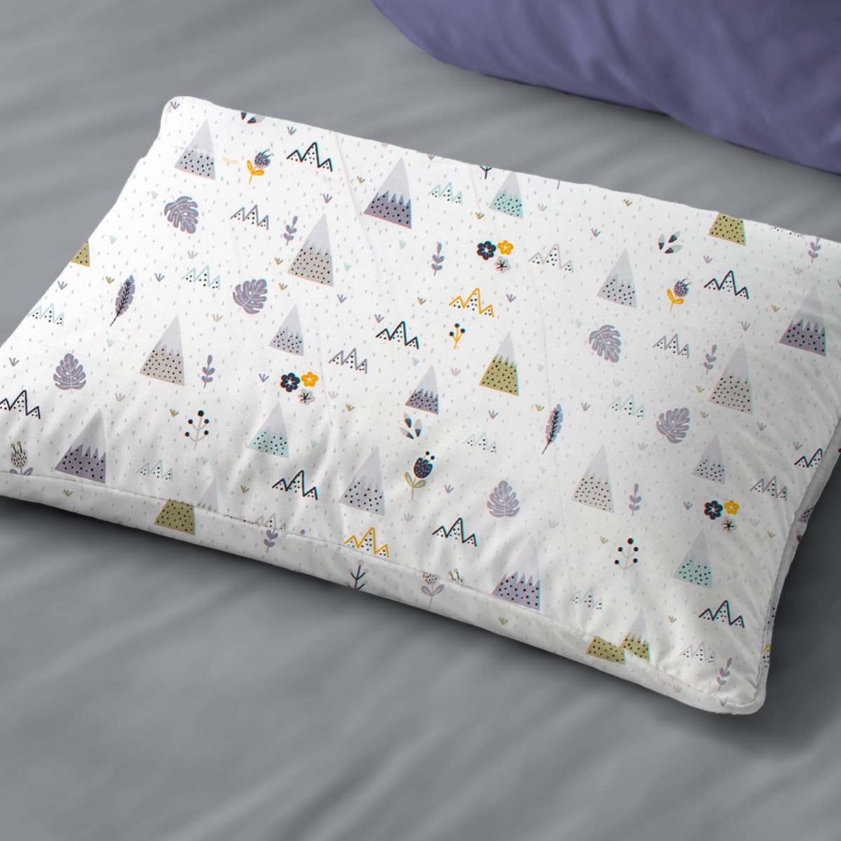 Βρεφική Μαξιλαροθήκη (35x45) Dimcol Whimsical Mountainside 588 White - Grey