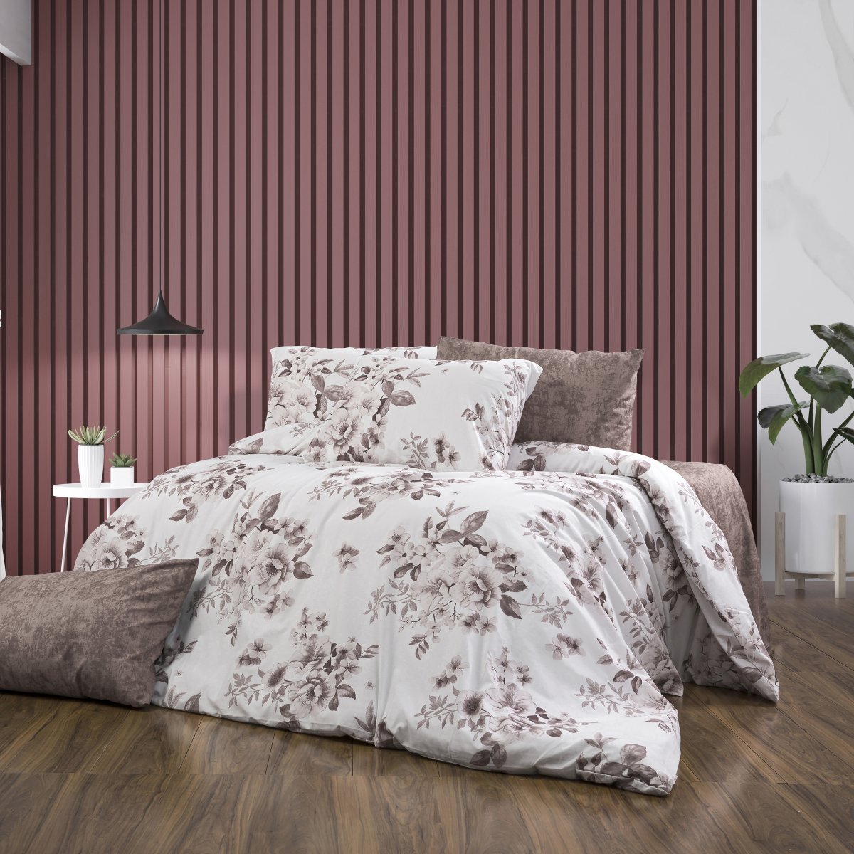 Σεντόνια Μονά (Σετ 160x240) Dimcol Βερονίκη 488 White - Mocha