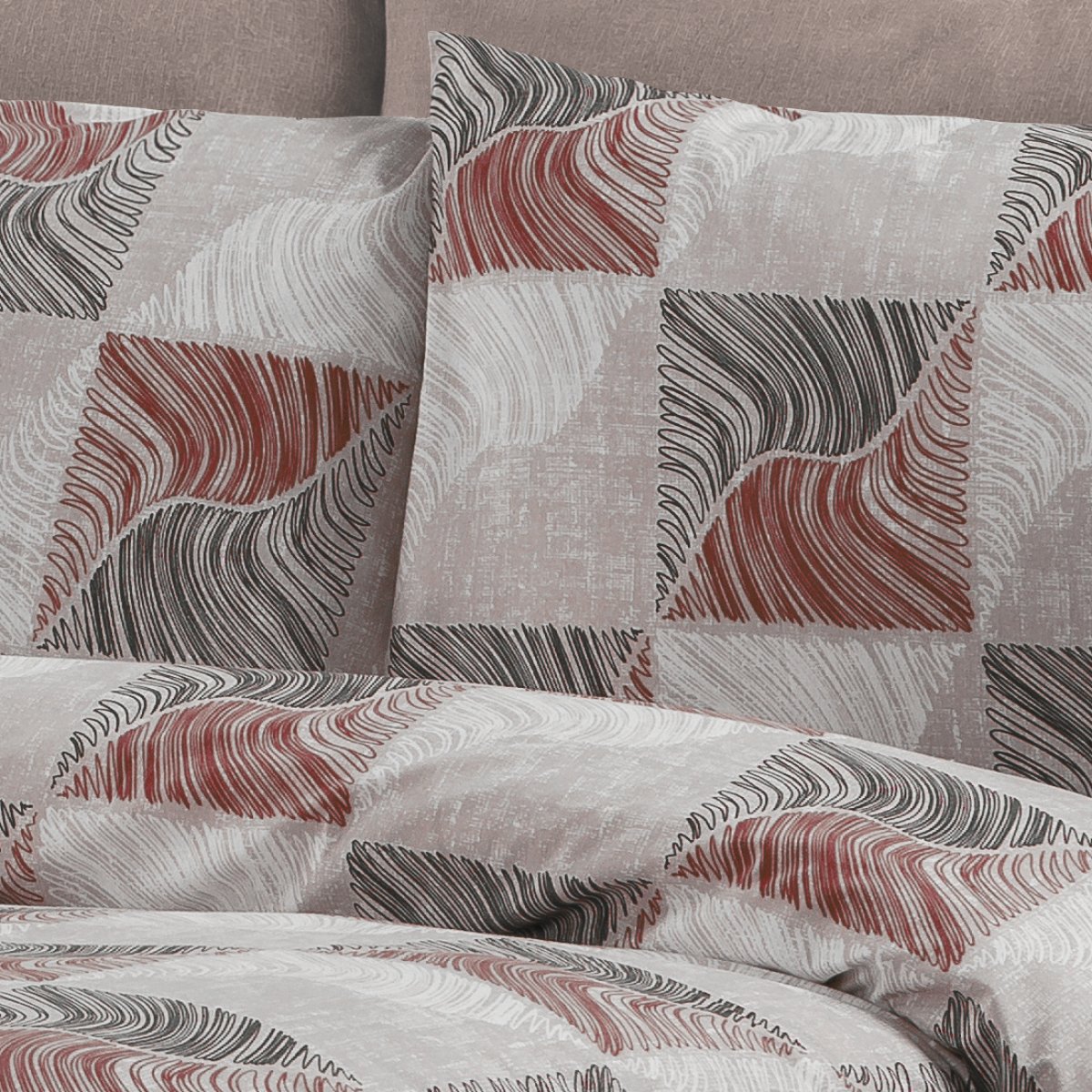 Μαξιλαροθήκη (50x70) Dimcol Κλεοπάτρα 611 Red - Black