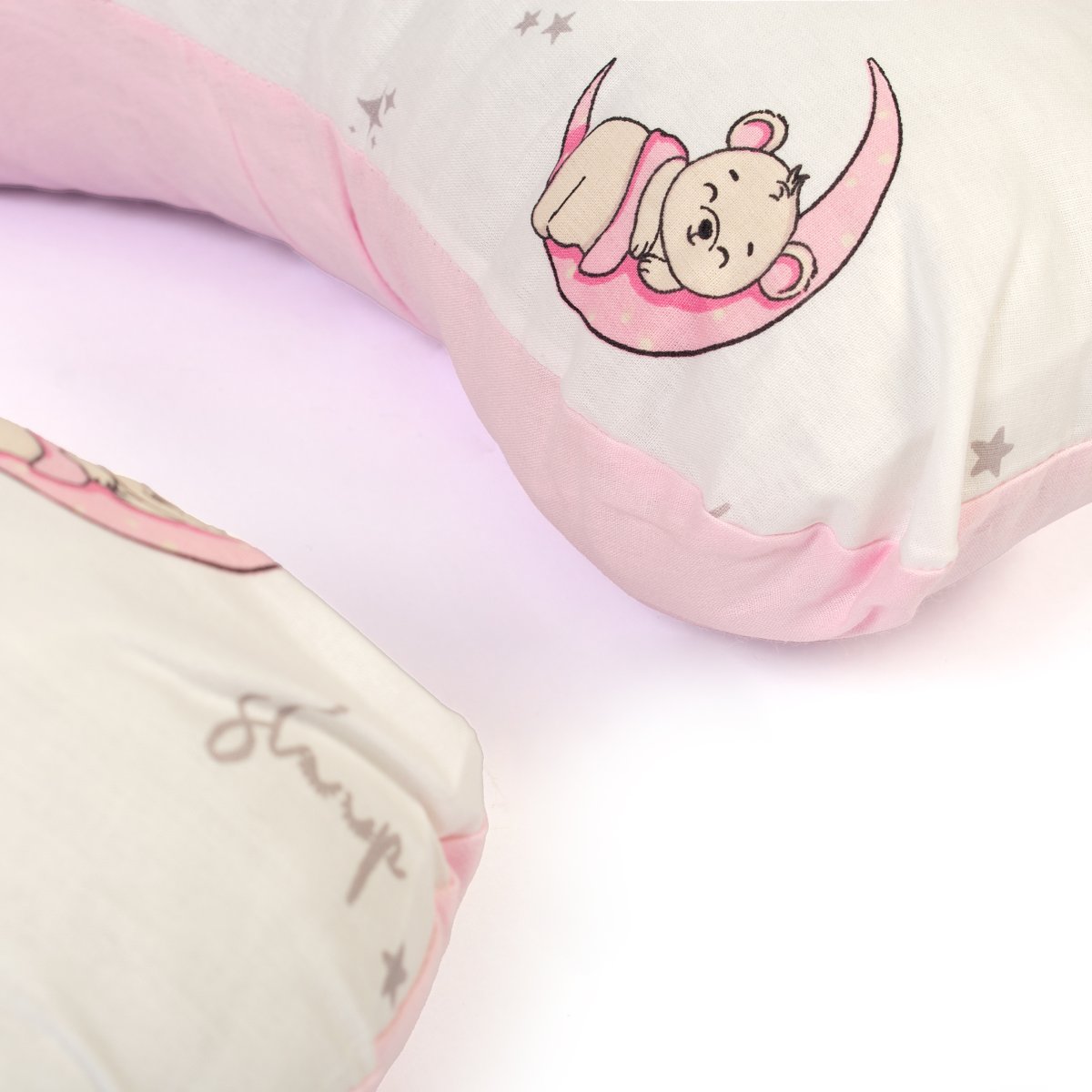 Μαξιλάρι Θηλασμού Dimcol Bear&Apos S Nest 04 White - Pink Βρεφικά Μαξιλάρια Spitishop