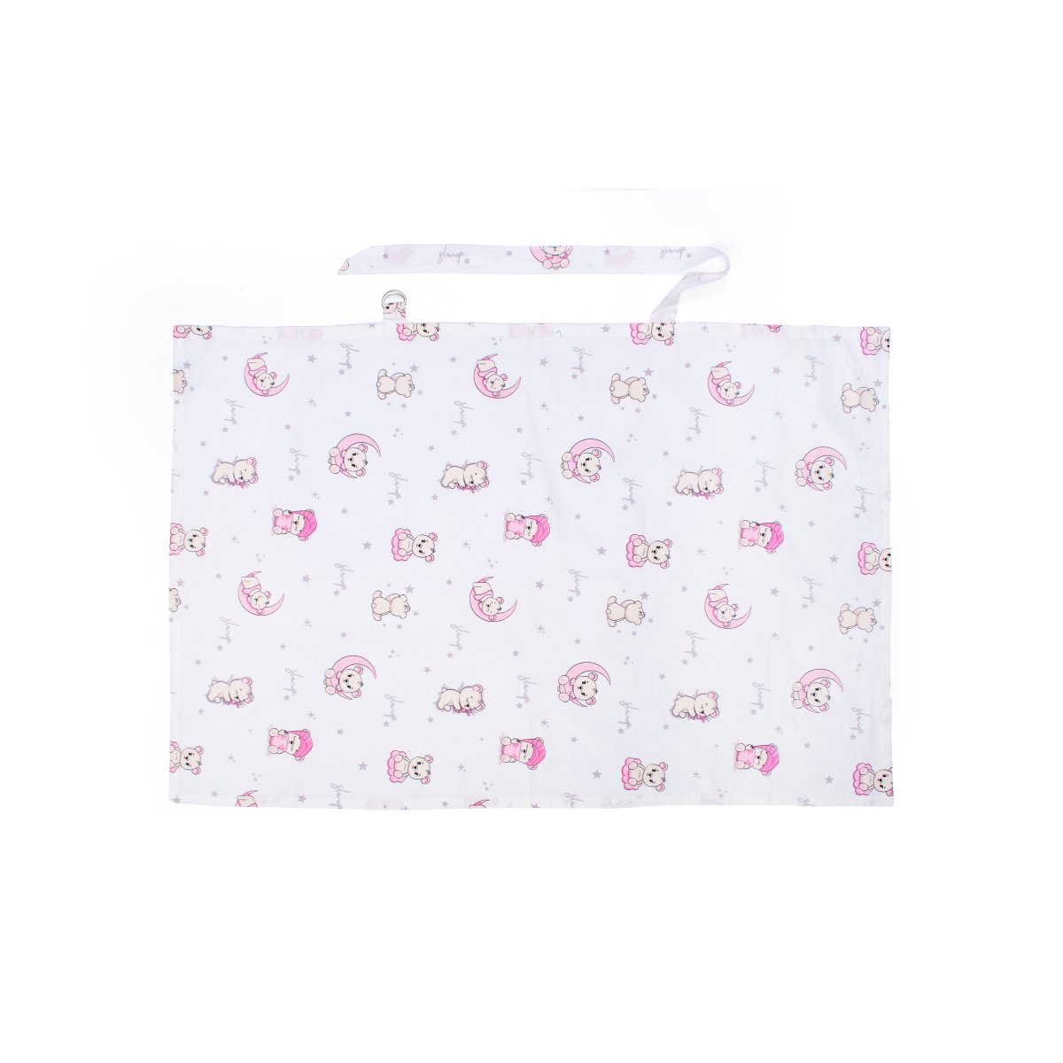 Κάλυμμα Θηλασμού Dimcol Bear&Apos S Nest 04 White - Pink Βρεφικά Μαξιλάρια Spitishop