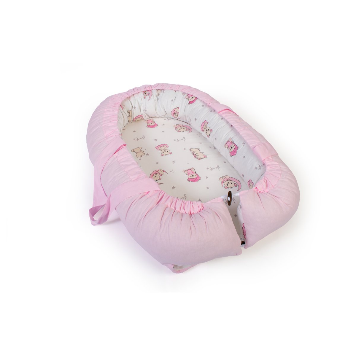 Φωλιά Ύπνου Dimcol Bear&Apos S Nest 04 White - Pink Βρεφικά Φωλιές Μωρού Spitishop