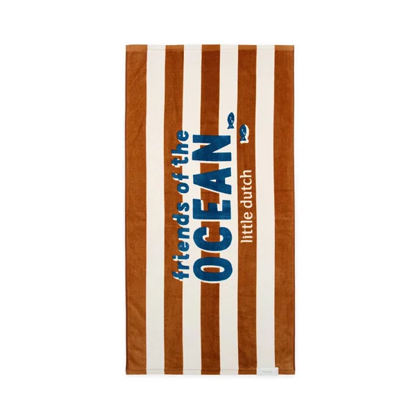 Παιδική Πετσέτα Θαλάσσης (60x120) Little Dutch Ocean World Brown Stripe