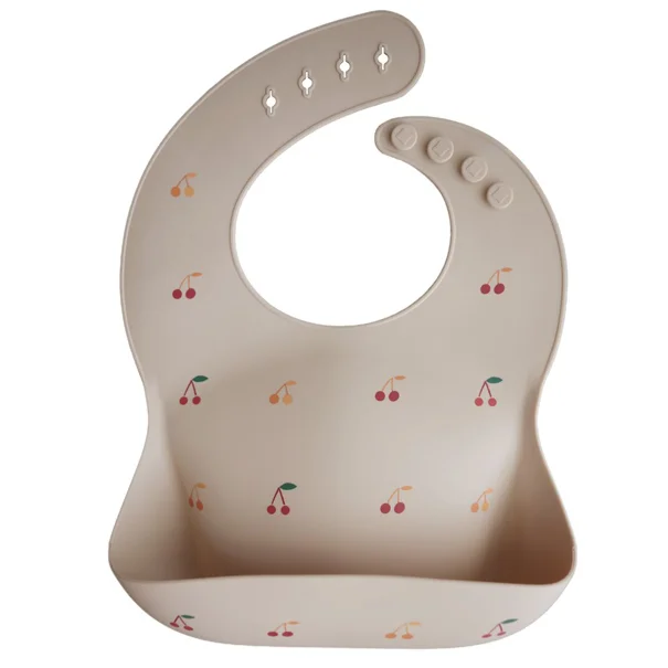 Σαλιάρα Σιλικόνης 6+ Μηνών (24.1x28) Mushie Cherries 66-2500033