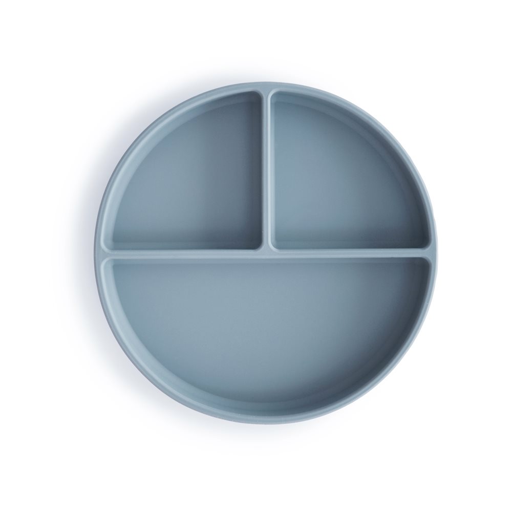 Πιάτο Σιλικόνης (Φ18.5) Με Χωρίσματα Mushie Powder Blue 66-2320228