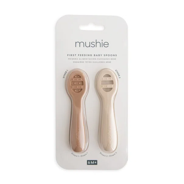 Κουτάλια Φαγητού (Σετ 2τμχ) Mushie Natural/Shifting Sand 66-101629