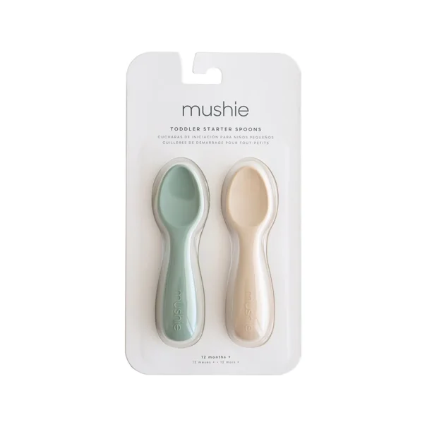 Κουτάλια Φαγητού (Σετ 2τμχ) Mushie Cambridge Blue/Shifting Sand 66-101351