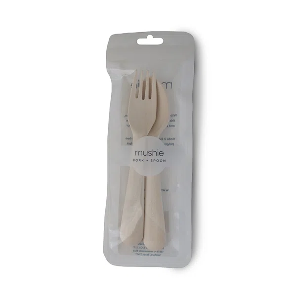 Κουτάλι + Πιρούνι (Σετ) Mushie Ivory 66-2380094