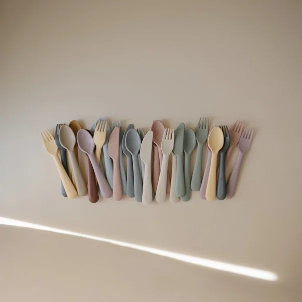 Πιρούνι-Μαχαίρι-Κουτάλι (Σετ) Mushie Powder Blue 66-101338