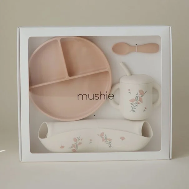 Παιδικό Σετ Φαγητού 4τμχ Mushie Pink Flowers 66-102044