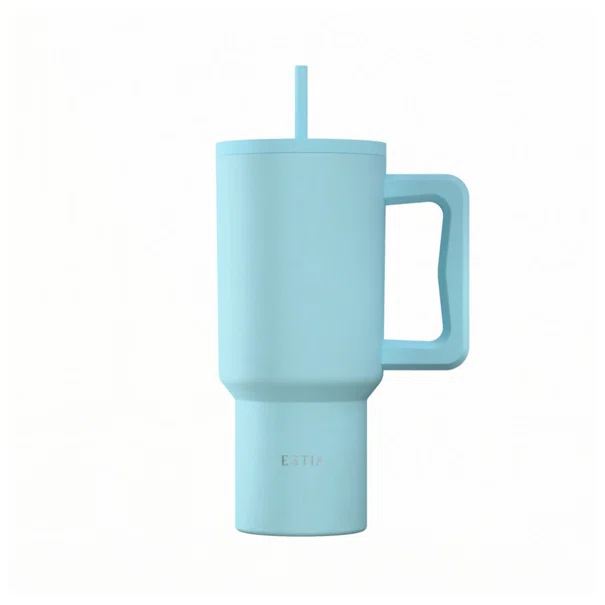 Κούπα Θερμός Με Λαβή & Καλαμάκι 900ml Estia Save The Aegean Tumbler Arctic 01-41519