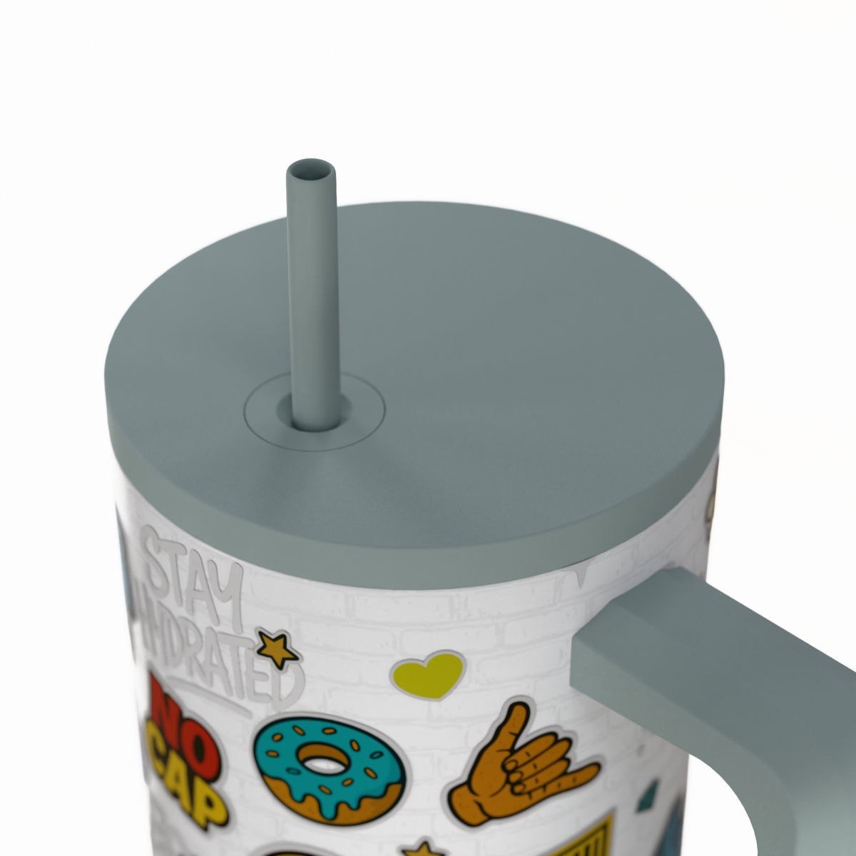 Κούπα Θερμός με Λαβή Καλαμάκι 900Ml Estia Save The Aegean Tumbler Urban Vibes 01-41540 Οργάνωση & Αποθήκευση Ποτήρια Spitishop