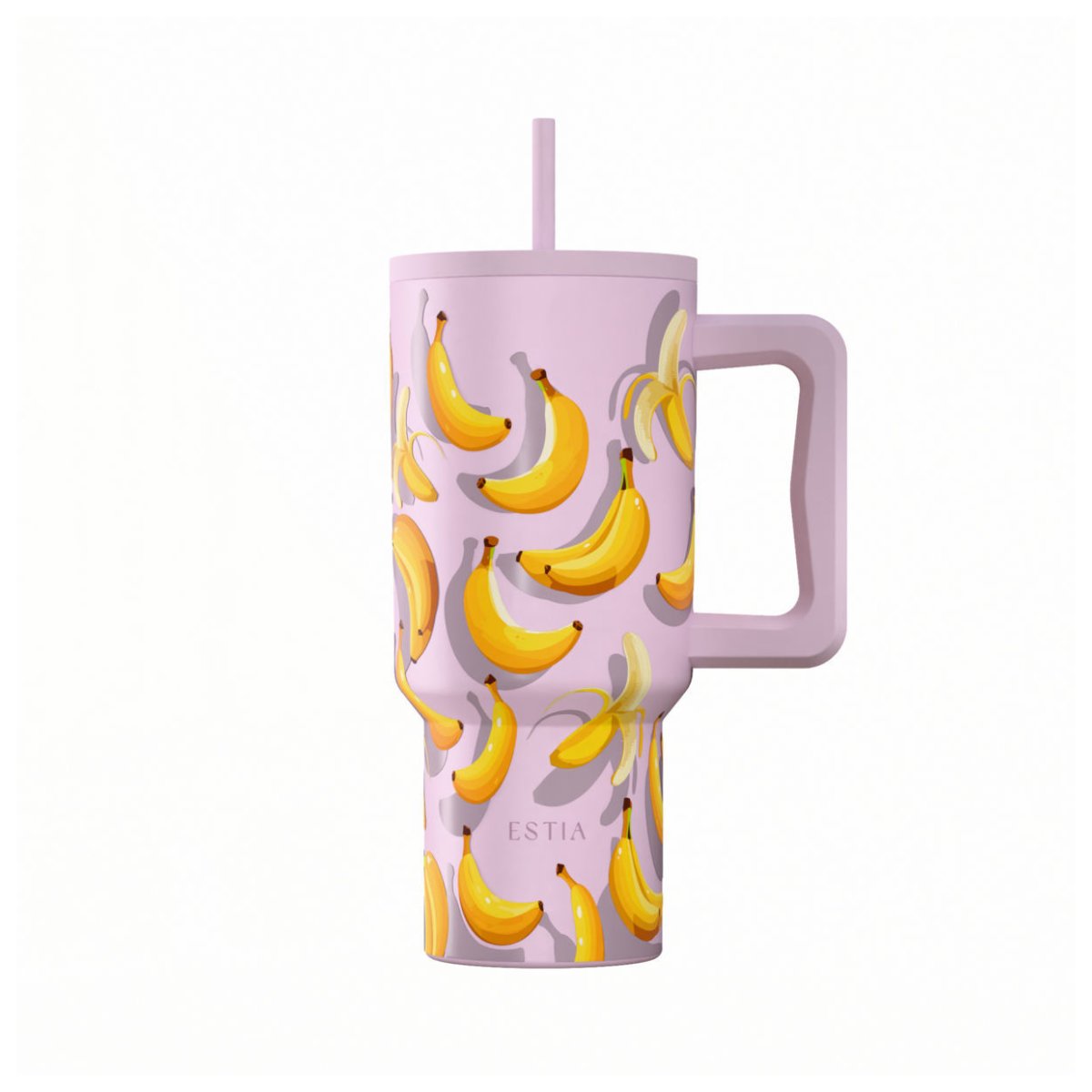 Κούπα Θερμός Με Λαβή & Καλαμάκι 900ml Estia Save The Aegean Tumbler Banana Mood 01-41601