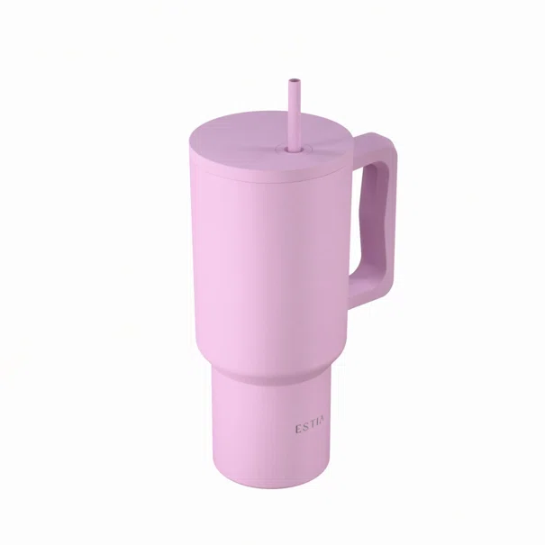 Κούπα Θερμός Με Λαβή & Καλαμάκι 900ml Estia Save The Aegean Tumbler Lavender 01-41472