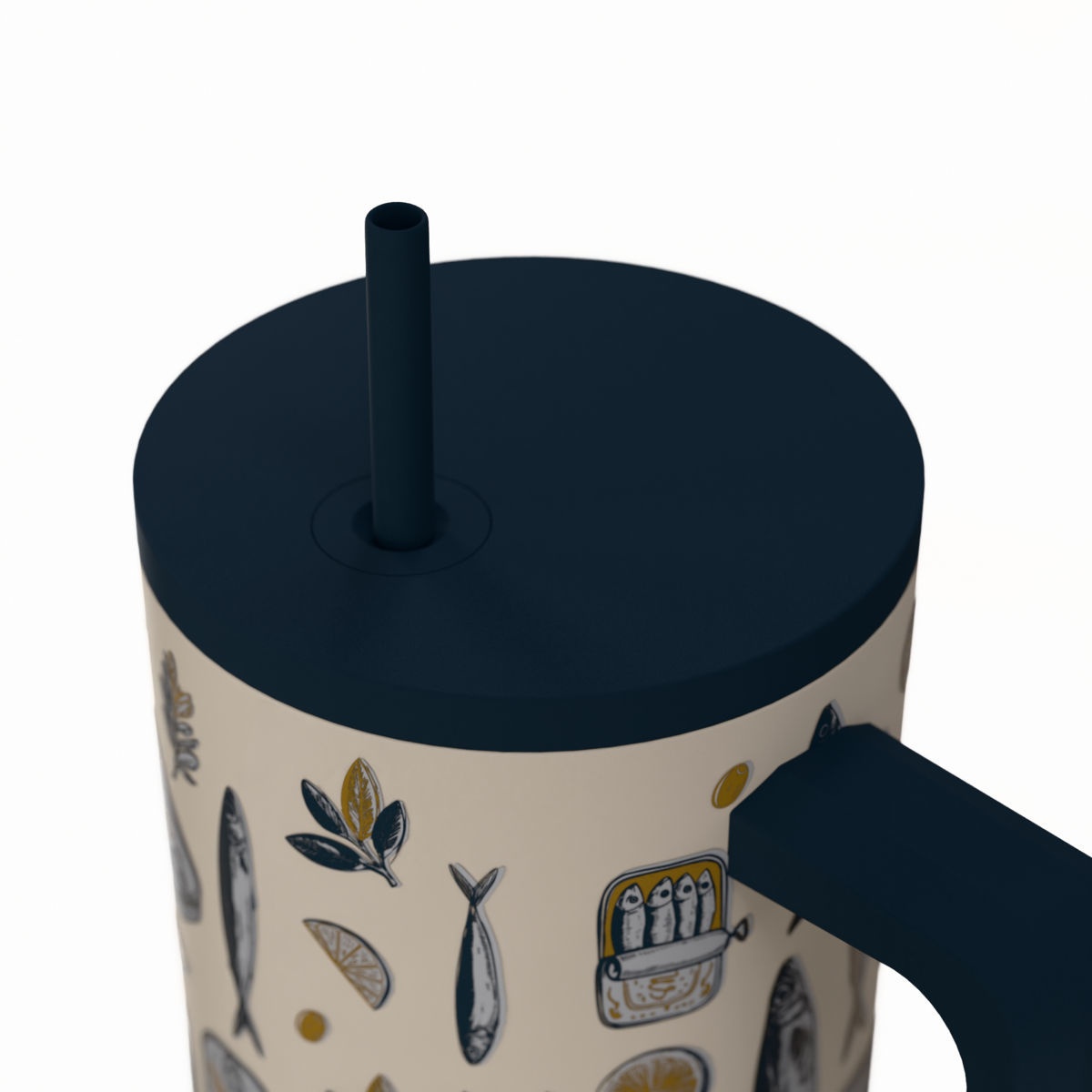 Κούπα Θερμός με Λαβή Καλαμάκι 900Ml Estia Save The Aegean Tumbler Salt Life 01-41557 Οργάνωση & Αποθήκευση Ποτήρια Spitishop
