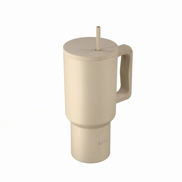 Κούπα Θερμός Με Λαβή & Καλαμάκι 900ml Estia Save The Aegean Tumbler Dune 01-41489