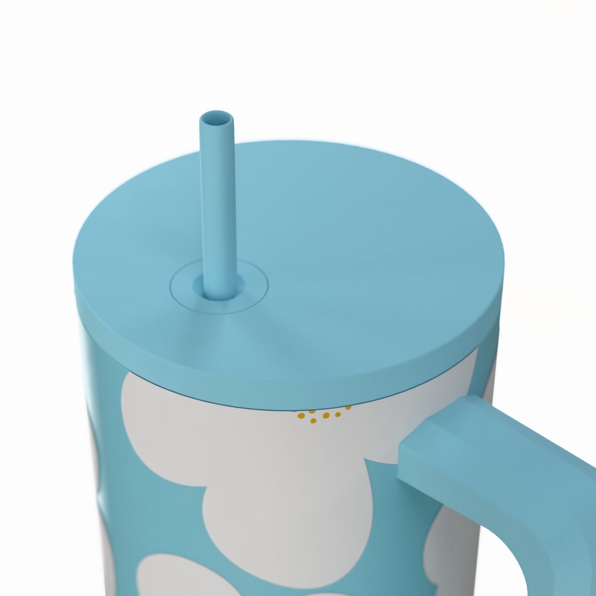Κούπα Θερμός με Λαβή Καλαμάκι 900Ml Estia Save The Aegean Tumbler Blue Daisy 01-41618 Οργάνωση & Αποθήκευση Ποτήρια Spitishop