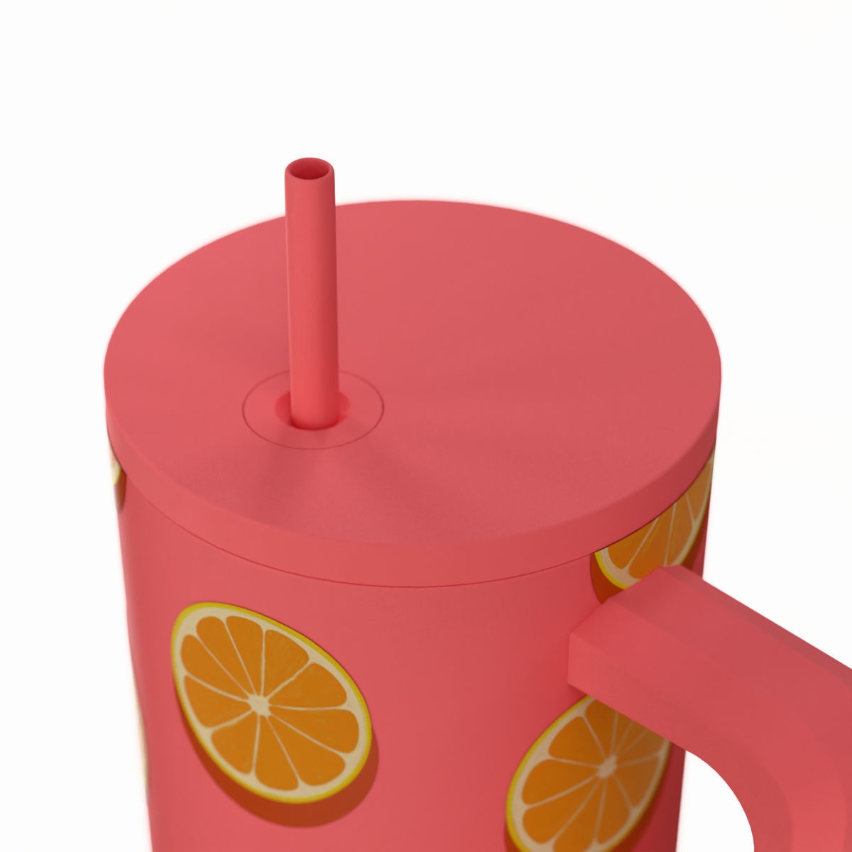 Κούπα Θερμός με Λαβή Καλαμάκι 900Ml Estia Save The Aegean Tumbler Orange Pop 01-41595 Οργάνωση & Αποθήκευση Ποτήρια Spitishop