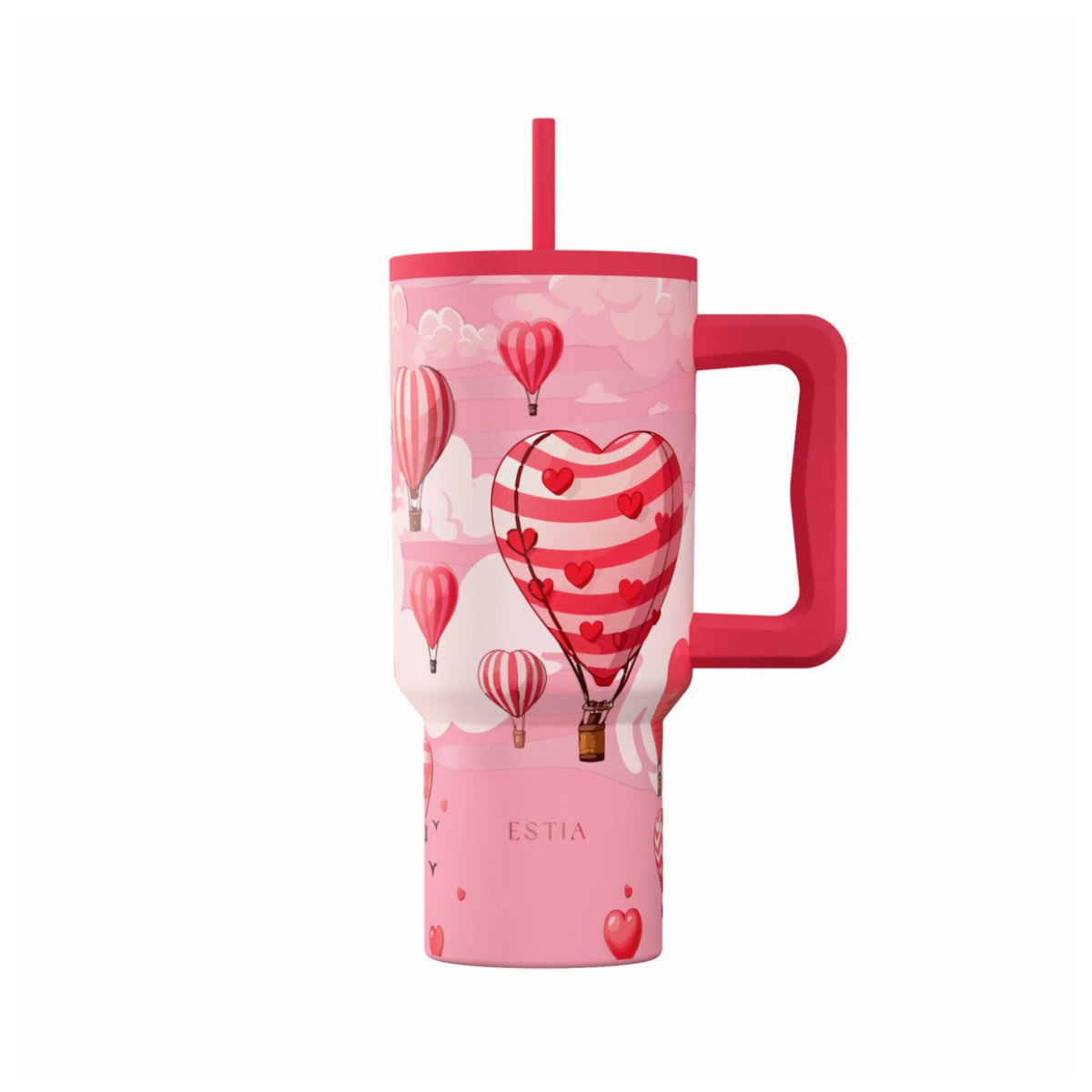 Κούπα Θερμός Με Λαβή & Καλαμάκι 900ml Estia Save The Aegean Tumbler Love Ascend 01-41533