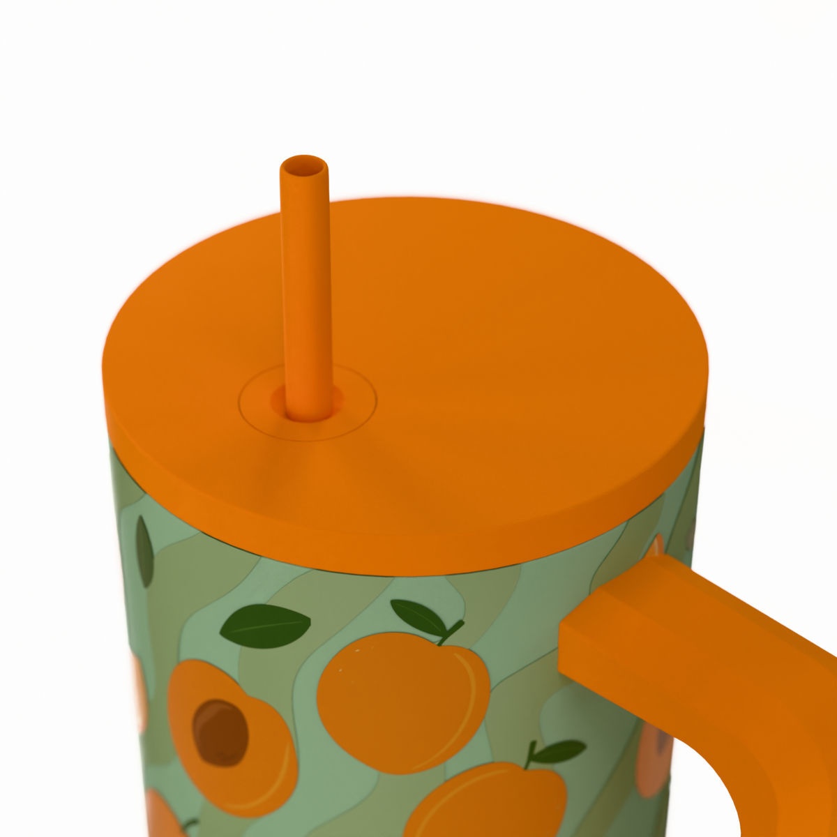 Κούπα Θερμός με Λαβή Καλαμάκι 900Ml Estia Save The Aegean Tumbler Peach Garden 01-41632 Οργάνωση & Αποθήκευση Ποτήρια Spitishop