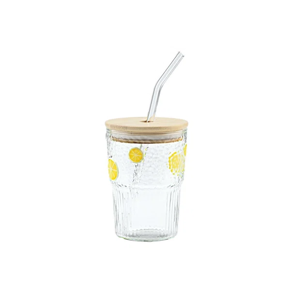 Ποτήρι Με Καλαμάκι 420ml Estia Λεμόνι 07-40895