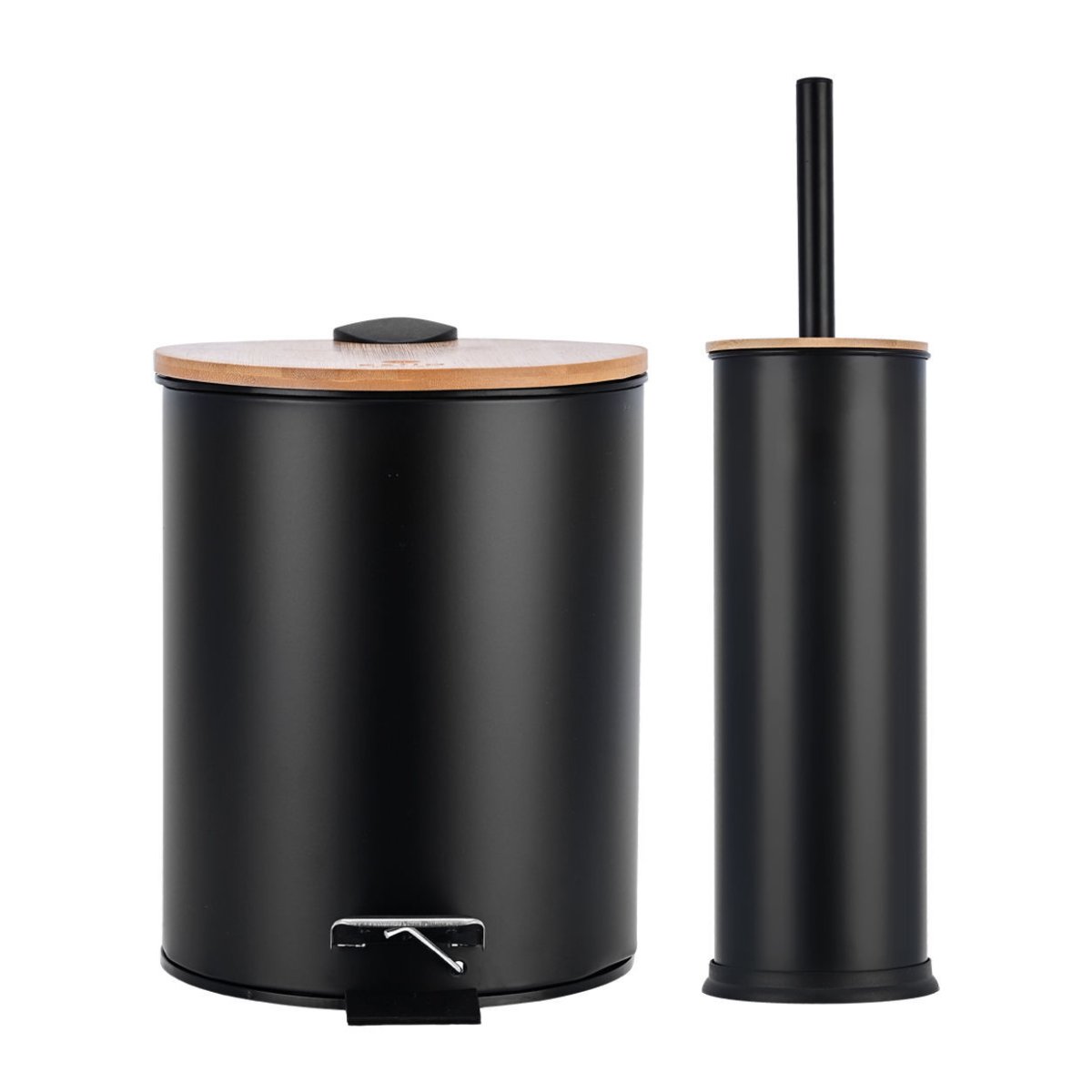Σετ Πιγκάλ & Κάδος Απορριμάτων Μπάνιου Estia Bamboo Essentials Black 02-35631