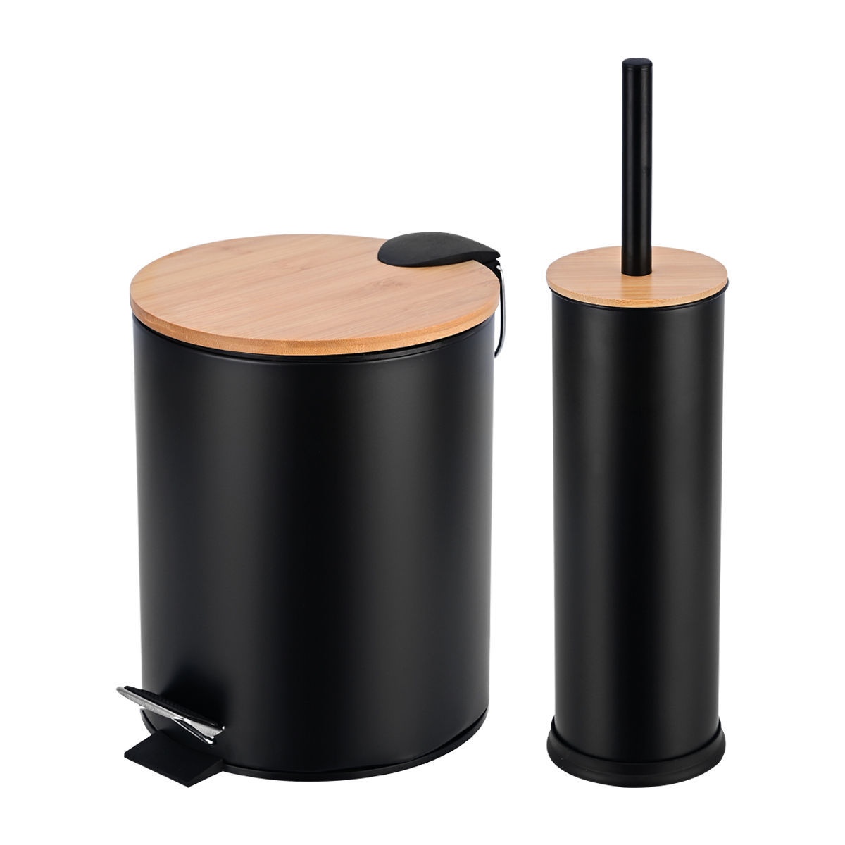 Σετ Πιγκάλ Κάδος Απορριμάτων Μπάνιου Estia Bamboo Essentials Black 02-35631 Μπάνιο Αξεσουάρ Κάδοι Απορριμμάτων Spitishop