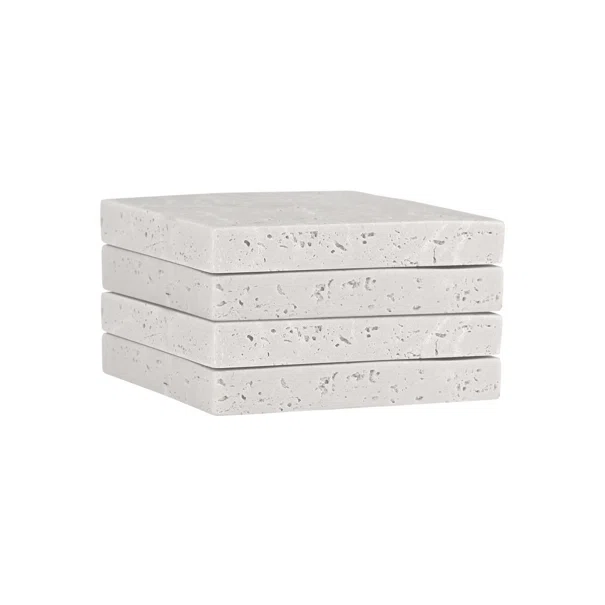 Σουβέρ (Σετ 4τμχ) Estia Travertine 07-36867