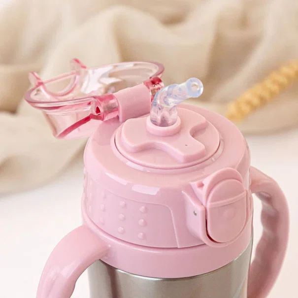 Παγούρι - Θερμός 280ml Με Καλαμάκι Kiokids Γατάκι 6444
