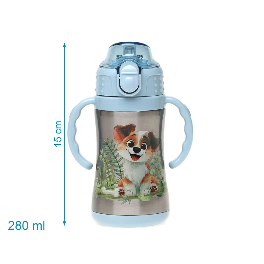 Παγούρι - Θερμός 280Ml με Καλαμάκι Kiokids Σκυλάκι 6446 Παιδικά Είδη Φαγητού & Αξεσουάρ Σερβιρίσματος Παγούρια Spitishop